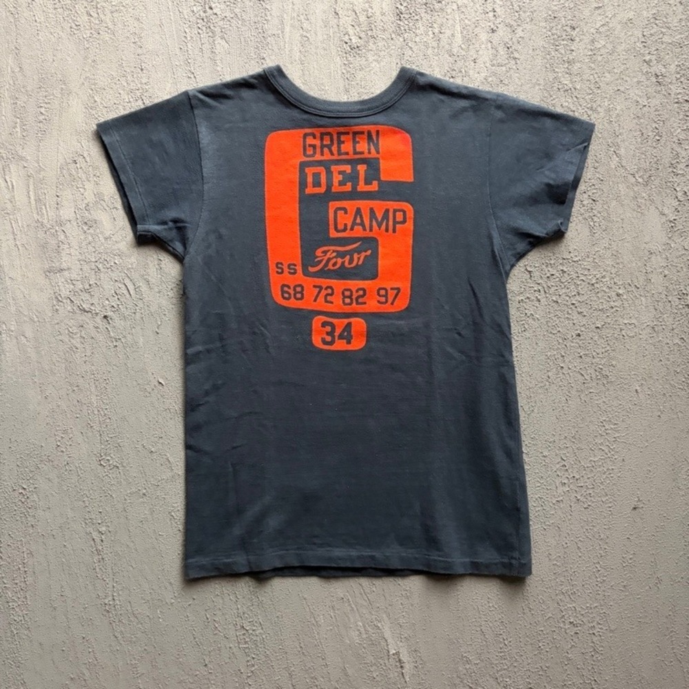 Denim Dungaree T Shirt Large 150CM Blue Green Del Camp Baby Tee Japan